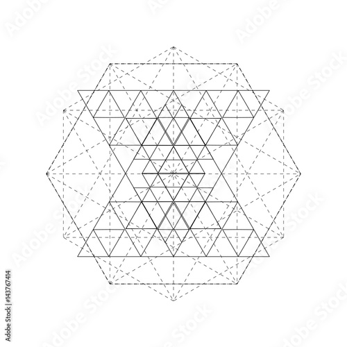 Abstract mystical geometry symbol. Vector linear alchemy, occult and philosophical sign.