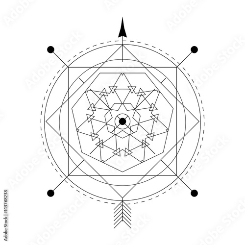  Linear alchemy, occult, philosophical sign.