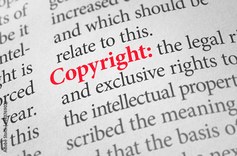 Definition of the word Copyright in a dictionary Definition of the word Copyright in a dictionary