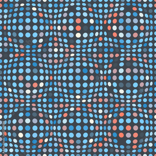 Abstract dotted seamless pattern. Texture with spheres  billowy dots for your designs. Vector illustration.