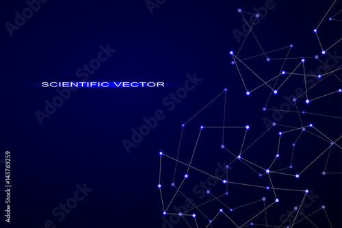 Structure of molecular particles and atom polygonal abstract background technology and science concept vector illustration