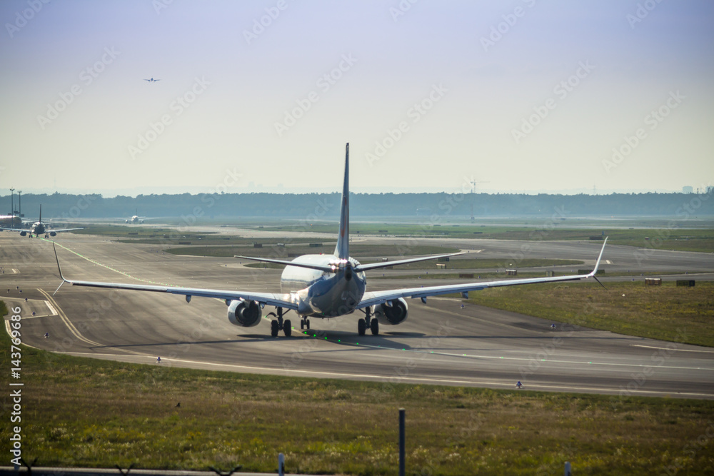 Naklejka premium Airplane on the runway