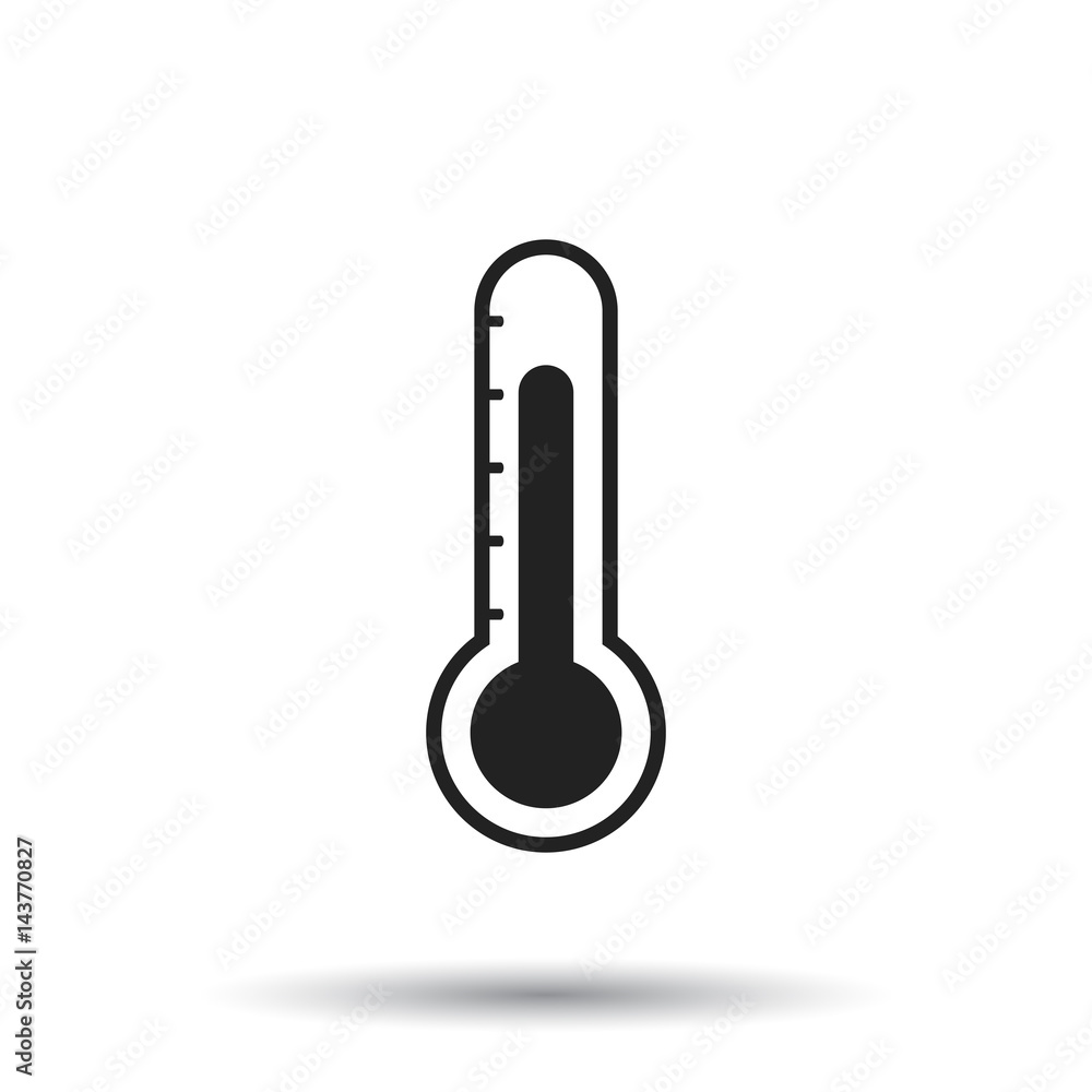 Thermometer icon. Goal flat vector illustration isolated on white background. Thermometer icon. Goal flat vector illustration isolated on white background.