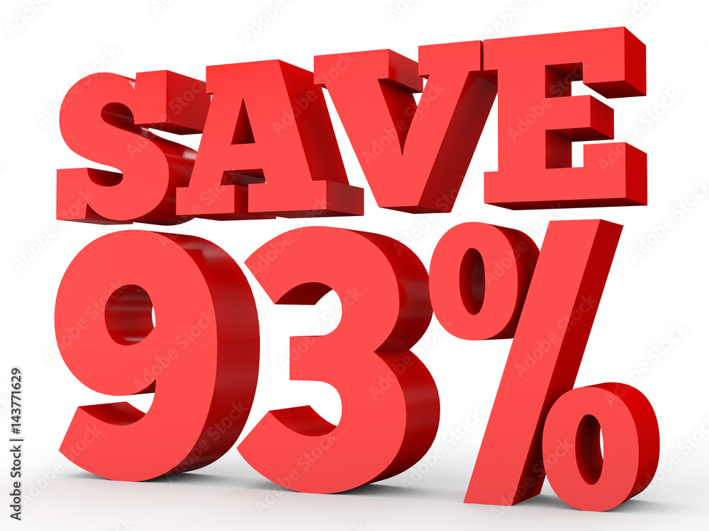 Ninety three percent off. Discount 93 %. Ninety three percent off. Discount 93 %.