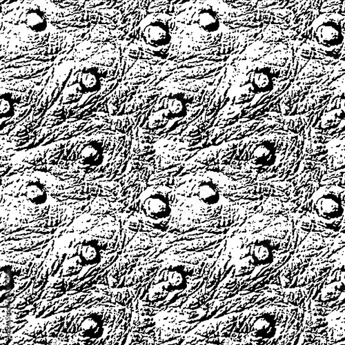 Ostrich leather. Pattern texture repeating seamless monochrome black and white
