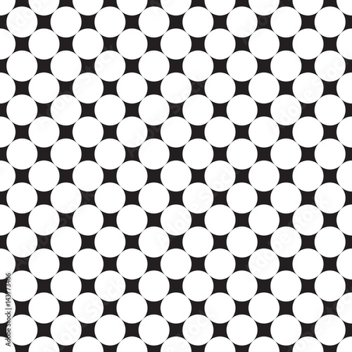 Seamless geometric large dot pattern background. Black and white pattern.