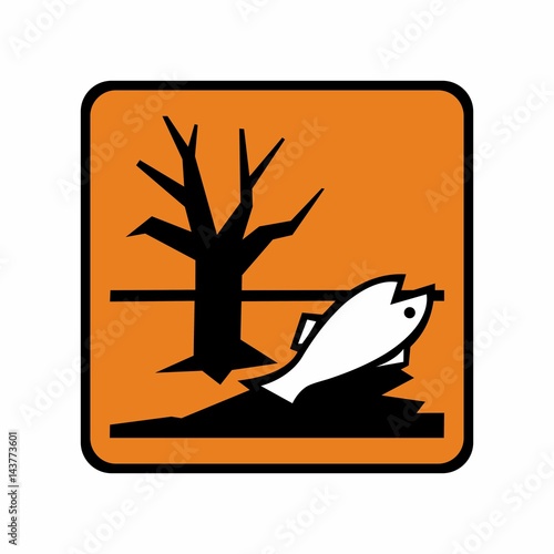 Dangerous for the environment sign or symbol. Vector deign isolated on white background.