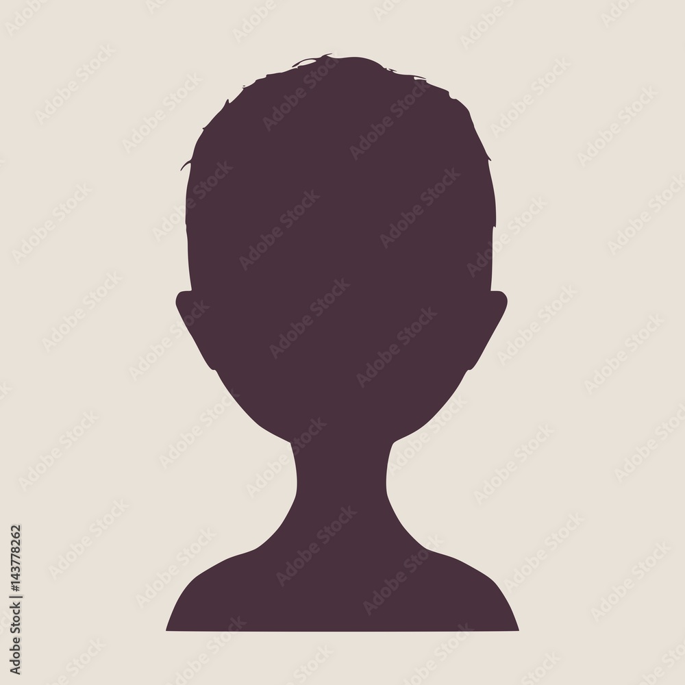 Little Girl Front View Silhouette. Vector Illustration. Cute adolescent girl portrait. Little Girl Front View Silhouette. Vector Illustration. Cute adolescent girl portrait.