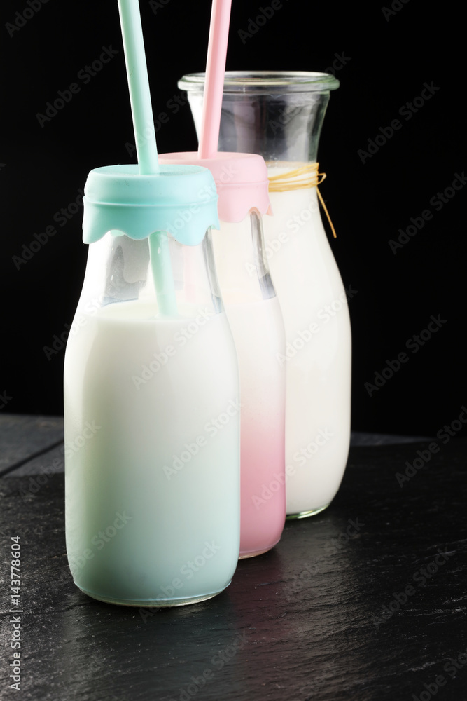 milk products - tasty healthy dairy products on a table on: and milk products - tasty healthy dairy products on a table on: and
