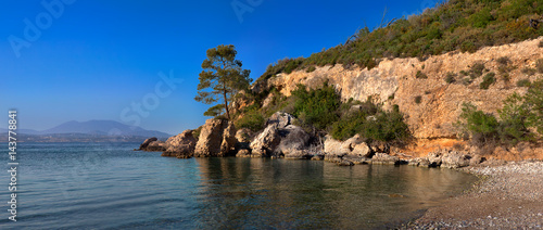 Secluded beach on Spetses island