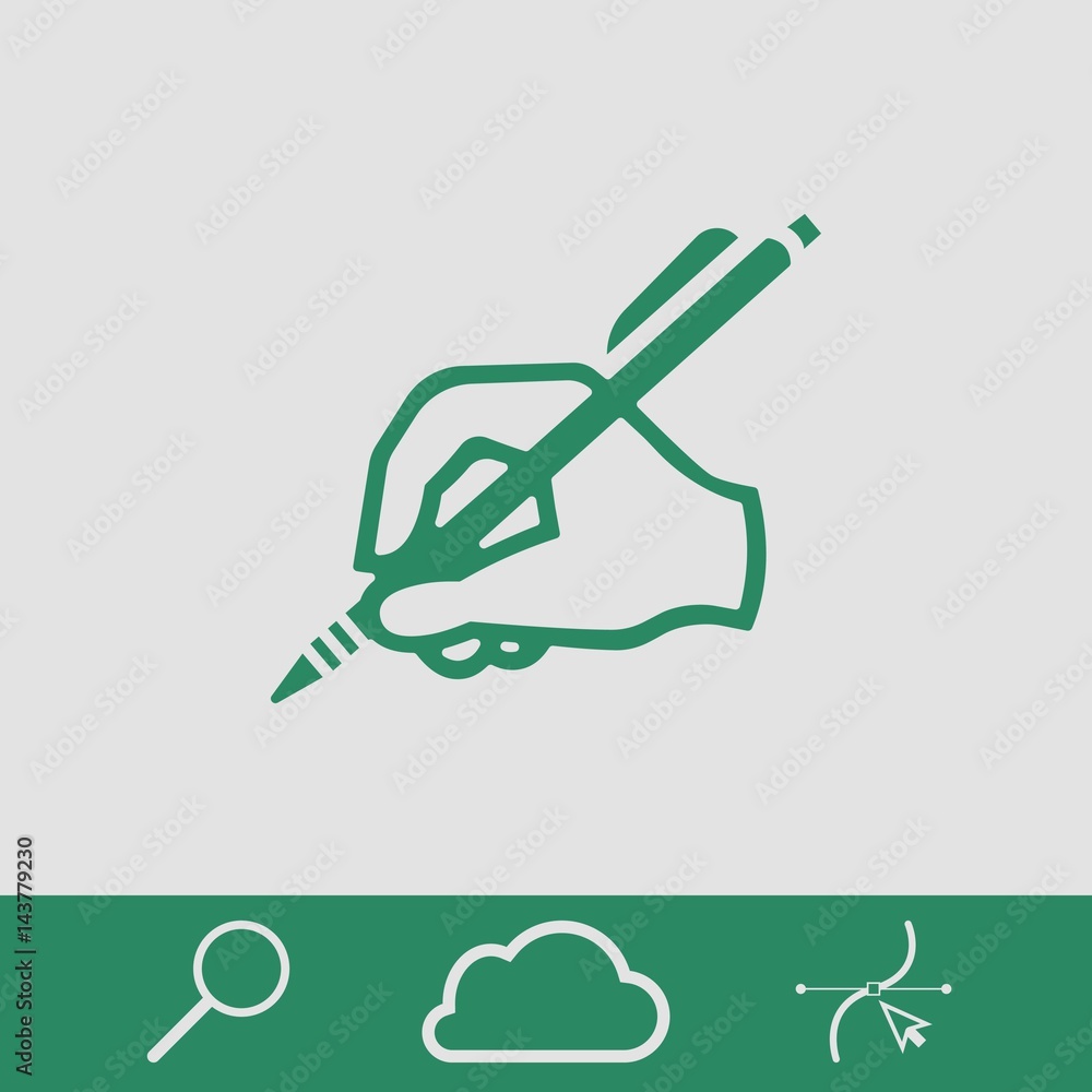 Fototapeta premium hand writing icon stock vector illustration flat design