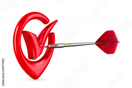 Dart on white background. I...