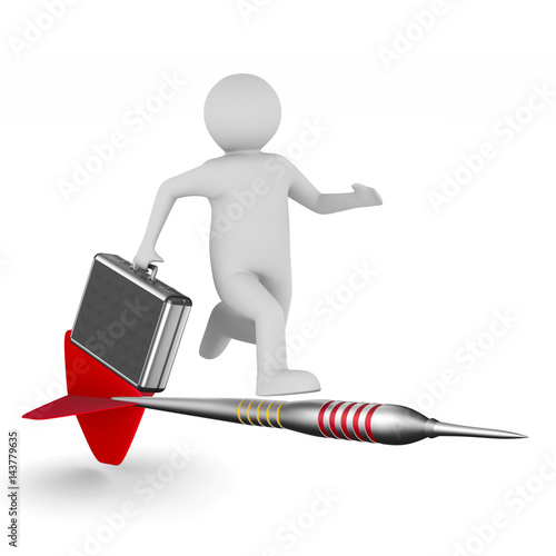 businessman on white background. Isolated 3D illustration