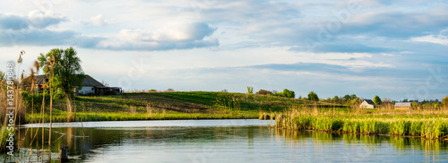 Village near the calm river