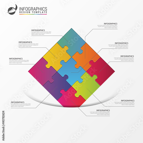 Puzzle piece infographics business concept. Vector