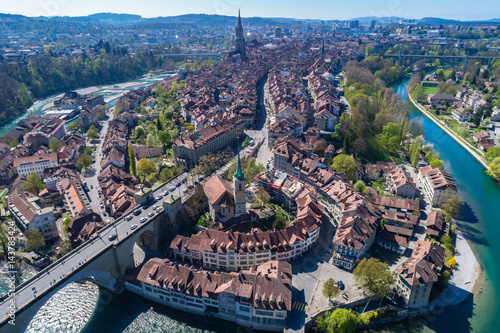 Aerial view of Bern old town photo
