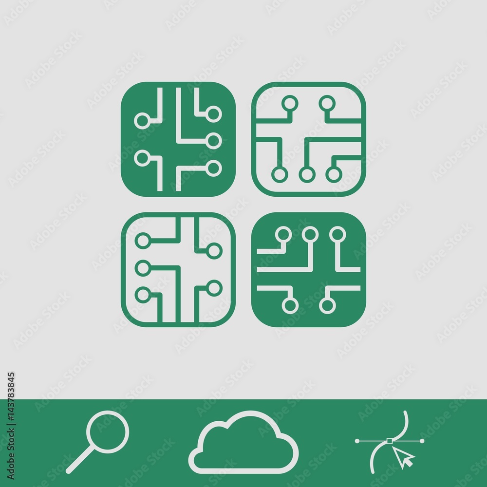 circuit board icon stock vector illustration flat design
