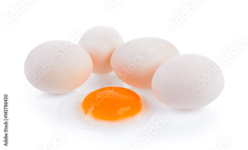 Duck eggs on white background