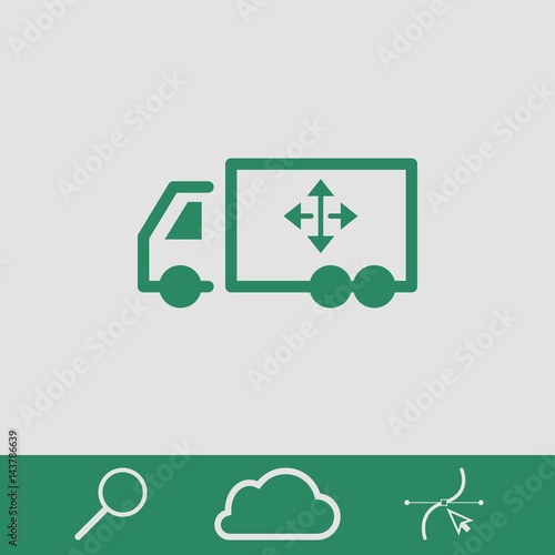 truck icon stock vector illustration flat design