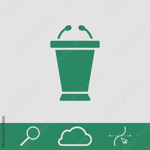lectern with microphone icon stock vector illustration flat design