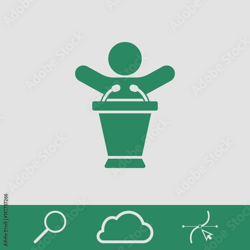 lectern with microphone icon stock vector illustration flat design