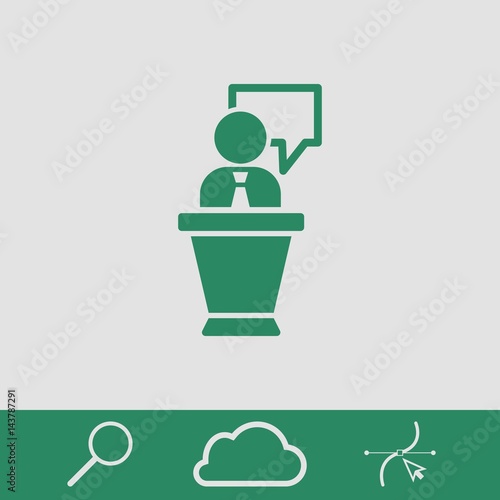 lectern with microphone icon stock vector illustration flat design