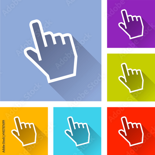 six hand cursor icons
