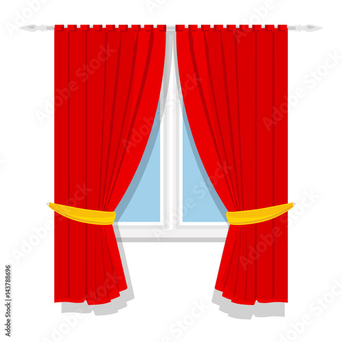 Red curtain vector