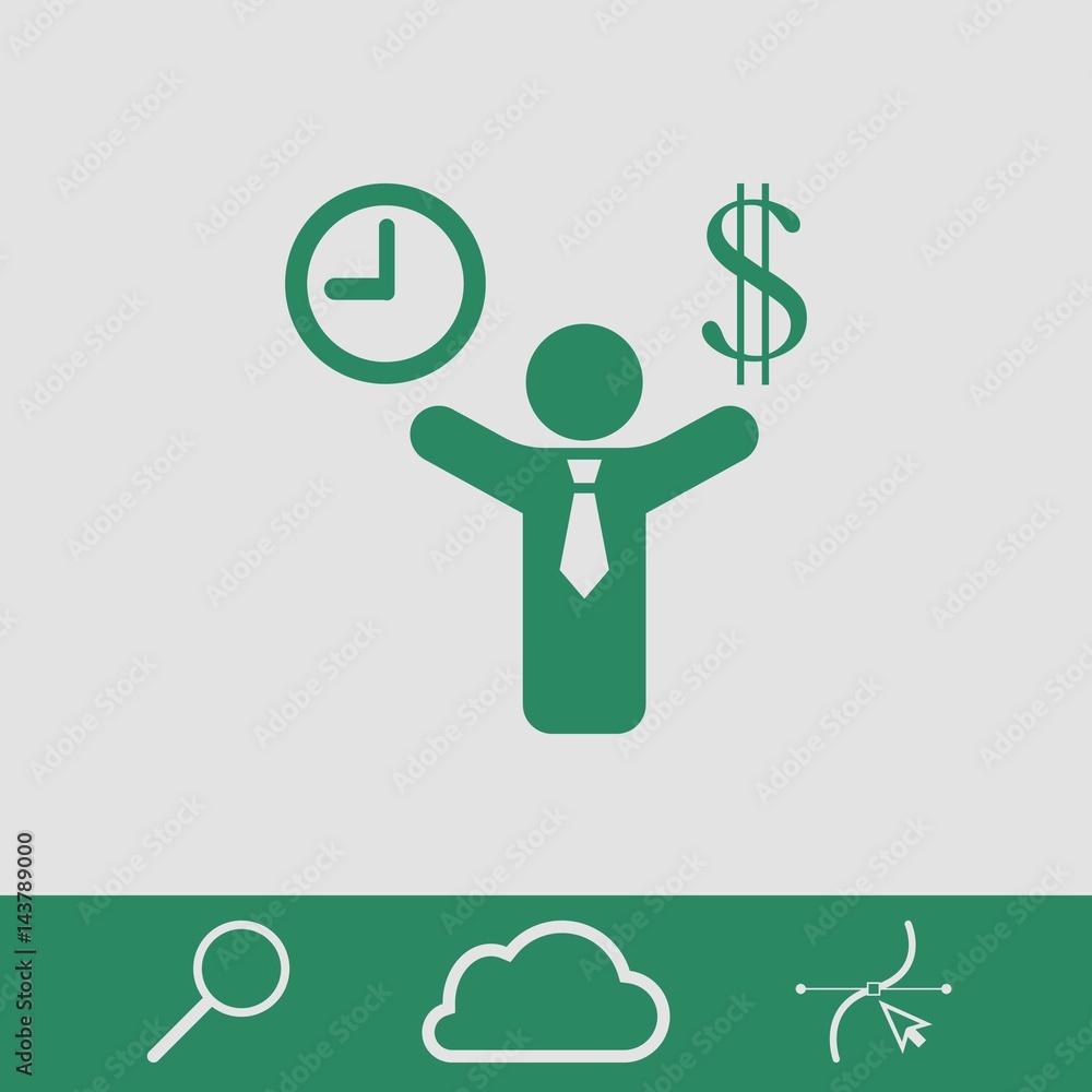 money time icon stock vector illustration flat design money time icon stock vector illustration flat design