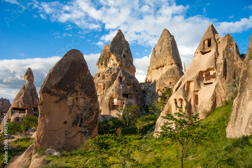 Fairy Chimney Cave Houses in Cappadocia Uchisar Central Anatolia Turkey