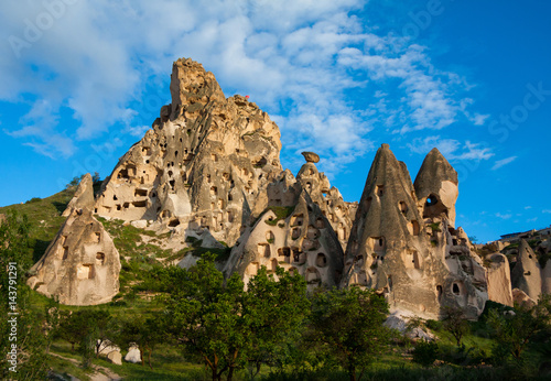 Uchisar Castle in Cappadocia Turkey - travel background