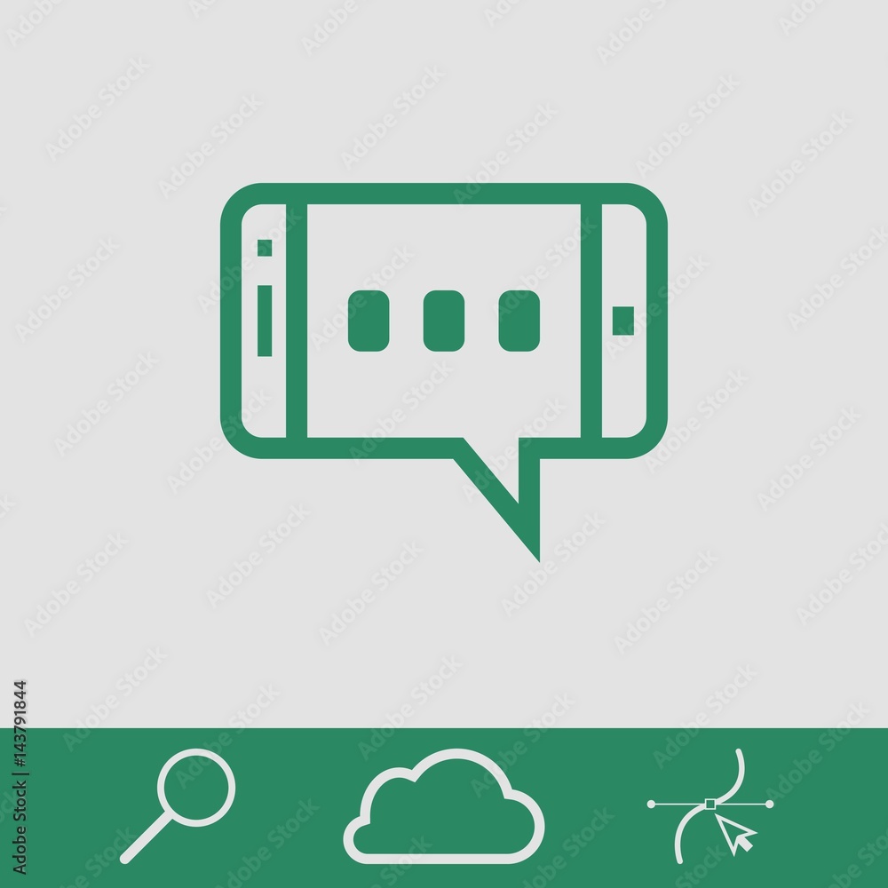 message or chat on smartphone icon stock vector illustration flat design message or chat on smartphone icon stock vector illustration flat design