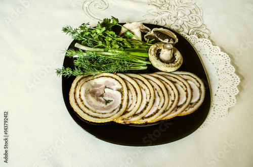 Meatloaf with acute seasonings of smoked pork tenderloin
