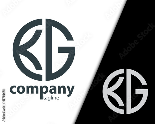 Initial Letter KG With Linked Circle Logo