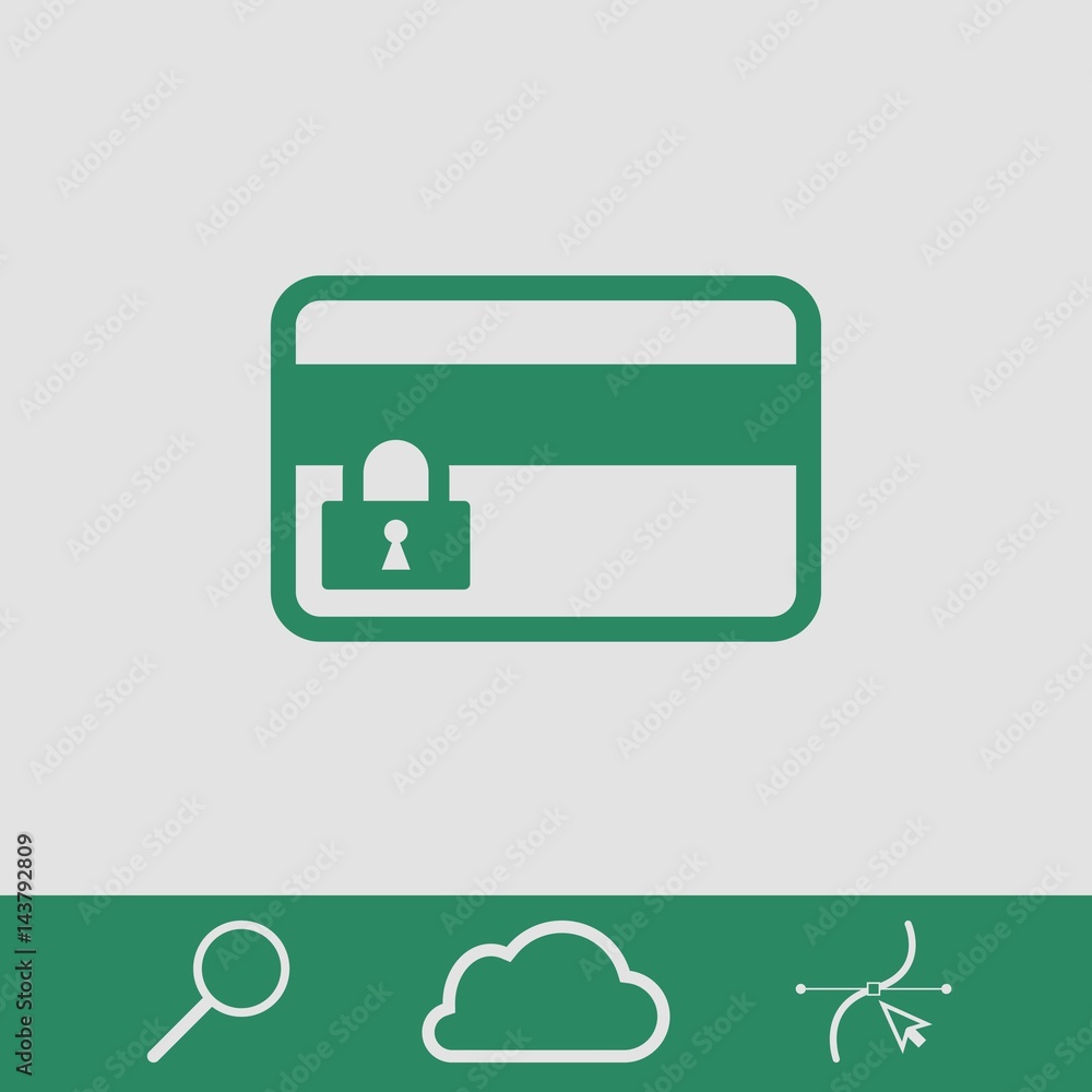 card credit lock icon stock vector illustration flat design card credit lock icon stock vector illustration flat design