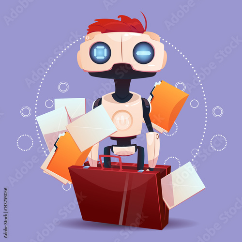 Free Chat Bot, Robot Virtual Assistance Element Of Website Or Mobile Applications, Artificial Intelligence Concept Flat Vector Illustration
