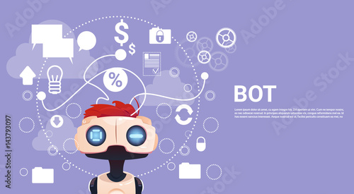 Free Chat Bot, Robot Virtual Assistance Element Of Website Or Mobile Applications, Artificial Intelligence Concept Flat Vector Illustration