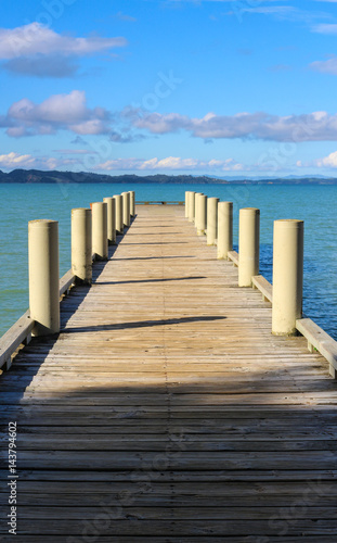 pier on the bay of coromandel  new zealand