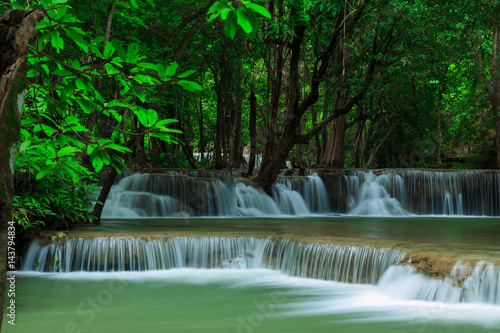 Deep waterfall in Huay Mae Kamin Kanjanaburi Thailand