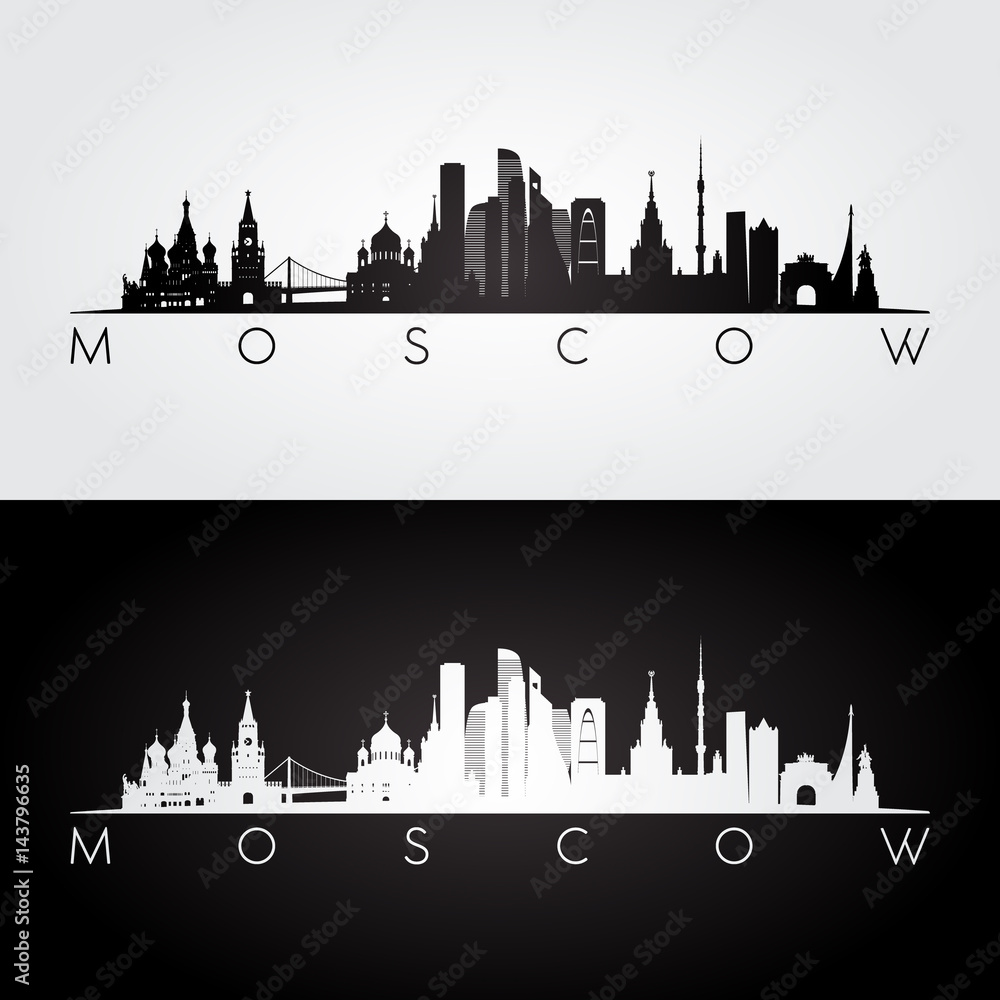 Obraz premium Moscow city skyline silhouette