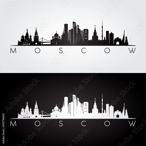 Moscow city skyline silhouette