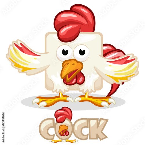 cute cartoon square cock