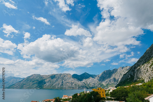 Kotor Bay in Montenegro. Mountains  canyons sea