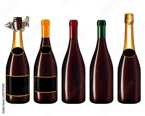champagne bottle isolated on white
