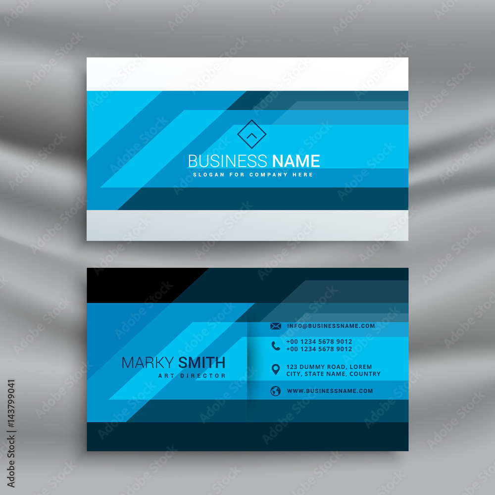 blue professional business card design blue professional business card design