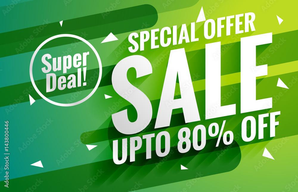 Fototapeta premium awesome green sale banner voucher for marketing design