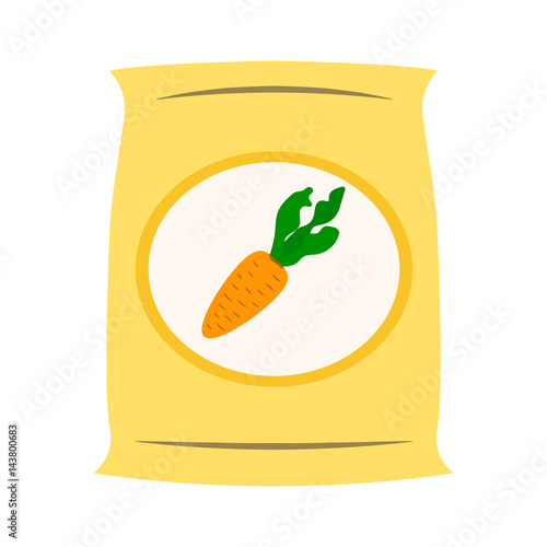 Bag with fertilizer flat icon
