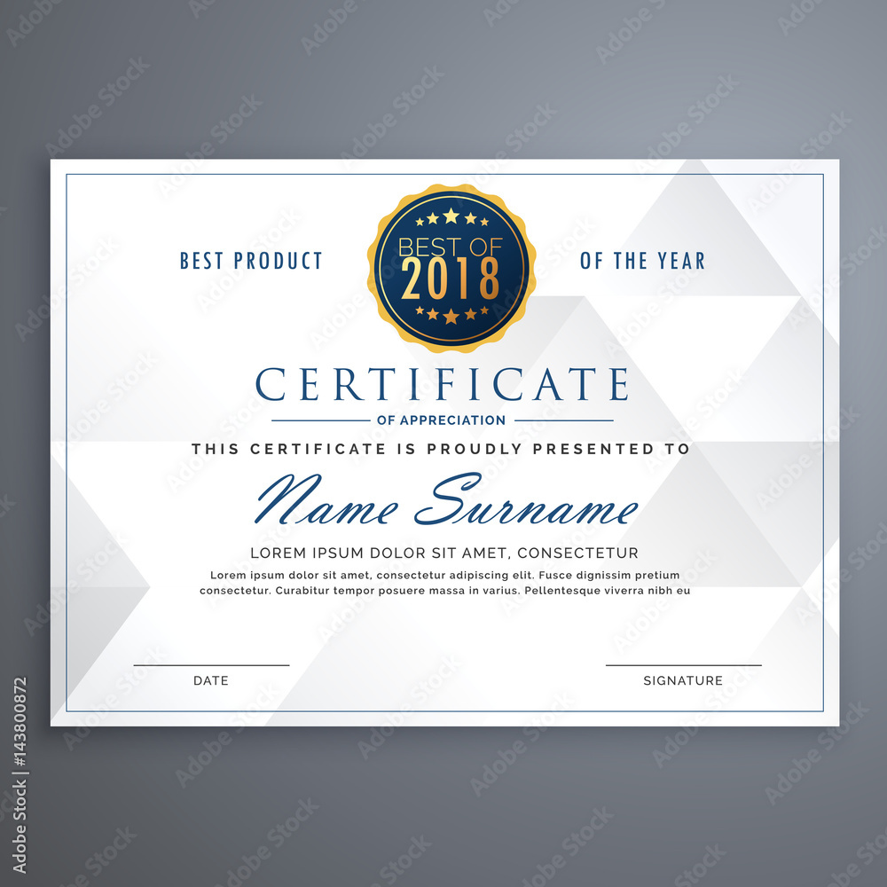 Obraz premium clean white certificate design template