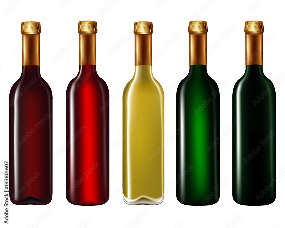 Wine bottles isolated on white Wine bottles isolated on white