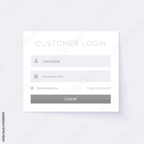 minimal white login form design template